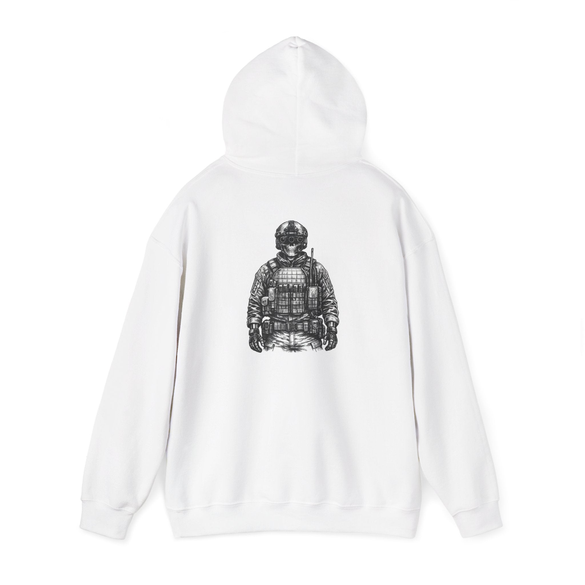 Born Ready Co. Skeleton Operator — Minimal Graphic White Pullover